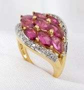 Lovely 14K Pink Tourmaline Cluster Ring