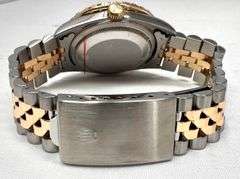 Rolex Unisex/Men's 36mm Stainless Steel and Yellow Gold Datejust Black Arabic Diamond Dial Custom Diamon Bezel