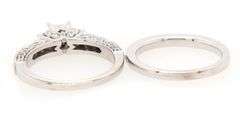 Vera Wang 1.50ctw Princess and Round Diamond Three Stone Straight Bridal Set in 14K