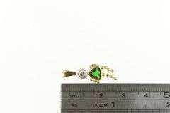 14K Yellow Gold Sim. Emerald CZ May Birthstone Baby Charm/Pendant