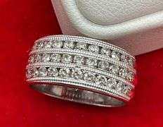 CERTIFIED 14K WHITE GOLD AND DIAMOND BAND