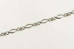 10K White Gold Diamond Criss Cross Curvy Link Tennis Bracelet
