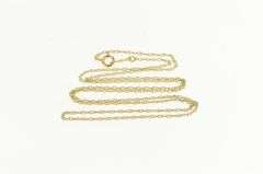 14K Yellow Gold 0.9mm Rolling Twist Cable Woven Chain Link Necklace
