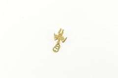 14K Yellow Gold 3D Cherub Baby Guardian Angel Protection Charm/Pendant
