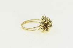 14K Yellow Gold Ball Cluster Tassel Shaker Pom Pom Statement Ring