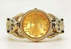 18kt GP Leopard Geneva Bangle Watch