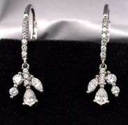 CZ Dangle Earrings In Sterling Silver