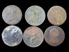6 Coin Lot of Colonial Coins