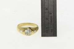10K Yellow Gold Vintage White Sapphire Baguette Classic Ring