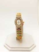 Ladies Geneva & Gemstone Watch, 18kt Yellow Gold Plated