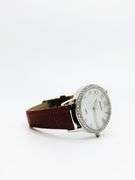 Beautiful Mother of Pearl & Gemstone Watch-Red Genuine Leather Band