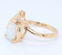 Opal and Diamond Ring with Opal and Tanzanite Earrings