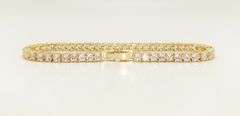 STUNNING 14KT YELLOW GOLD PLATED STERLING SILVER TENNIS BRACELET