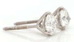 1.04ctw Round Diamond Solitaire Stud Earrings in 14K