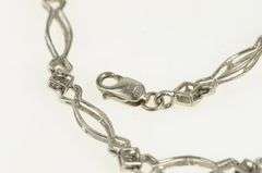 10K White Gold Diamond Criss Cross Curvy Link Tennis Bracelet
