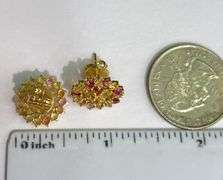 GORGEOUS 14KT SOLID YELLOW GOLD EARRINGS WITH NATURAL SAPPHIRES!