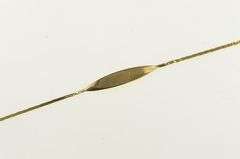 10K Yellow Gold Retro Engravable Monogram Name Plate Chain Bracelet