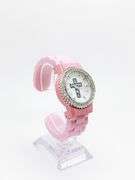 Fancy Pink Geneva Watch w/ Cross Graphic and Gemstones