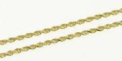 14K Yellow Gold 1.6mm Rope Chain Woven Twist Spiral Link Necklace