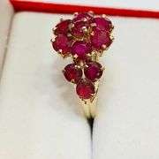 14KT SOLID YELLOW GOLD & RUBY COCKTAIL RING