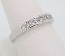 Channel Set Diamond Band in 14k White Gold