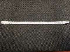 CLASSIC AND GORGEOUS 14K WHITE GOLD BAGUETTE AND ROUND BRILLIANT CUT DIAMOND TENNIS BRACELET