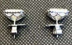 GORGEOUS 18K WHITE GOLD 4.0 CARAT PRINCESS CUT DIAMOND STUD EARRINGS