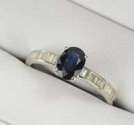 14K White Gold 1.30 Ctw Effy Sapphire Diamond Engagement Ring