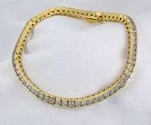 Smooth Box Link Diamond Tennis Bracelet