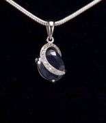 Natural 3.5 Ct Midnight Blue Sapphire Pendant