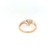 10K Rose Gold Heart Diamond Encrusted Love Symbol Promise Ring