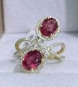 GORGEOUS 14KT SOLID YELLOW GOLD, RUBY, & DIAMOND RING