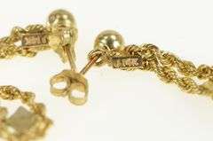 14K Yellow Gold Vintage Diamond Chain Dangle Fashion Earrings