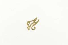 14K Yellow Gold Cursive W Monogram Name Initial Letter Charm/Pendant