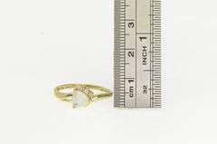 10K Yellow Gold Trillion Syn. Opal CZ Vintage Statement Ring