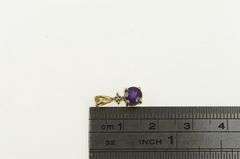 10K Yellow Gold Round Amethyst Diamond Accent Vintage Pendant