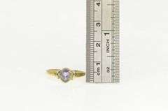 10K Yellow Gold Oval Tanzanite Diamond Accent Vintage Statement Ring