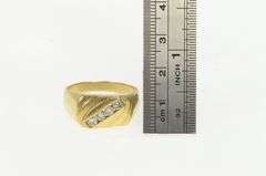 14K Yellow Gold 0.50 Ctw Diamond Men's Squared Wedding Ring