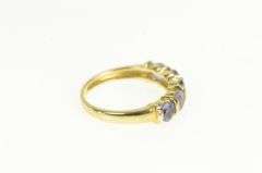 14K Yellow Gold Five Stone Tanzanite Vintage Wedding Band Ring