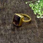 18Kt Gold Plated 7.65 Ct Lab Amethyst Ring