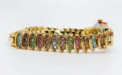 Ladies Geneva & Gemstone Watch, 18kt Yellow Gold Plated