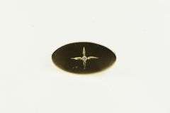 14K Yellow Gold Oval Diamond Star Burst Vintage Retro Pin/Brooch