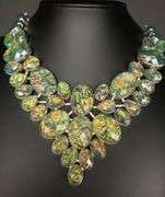 285 Ct Australian Simulated Rainbow Opal Necklace