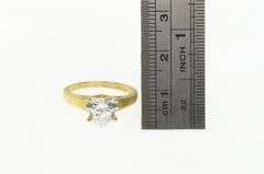 14K Yellow Gold Heart Solitaire CZ Travel Engagement Ring
