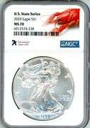 2020 US State Series (Louisiana) American Silver Eagle in NGC MS70