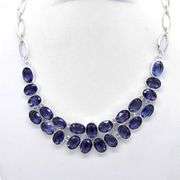 Sparkling 181 Cttw Majestic Lab Tanzanite Necklace