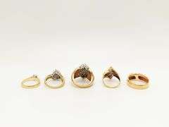 5 10k/14k Gold Diamond Rings - Stunning!