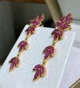 9.0 CARAT RUBY EARRINGS IN 14KT SOLID YELLOW GOLD