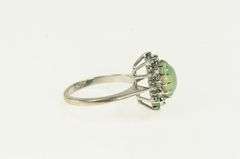 14K White Gold 2.80 Ctw Syn. Star Sapphire Diamond Emerald Ring