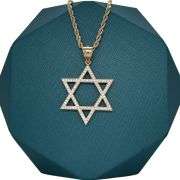 14K YELLOW GOLD SPARKLING STAR PENDANT NECKLACE